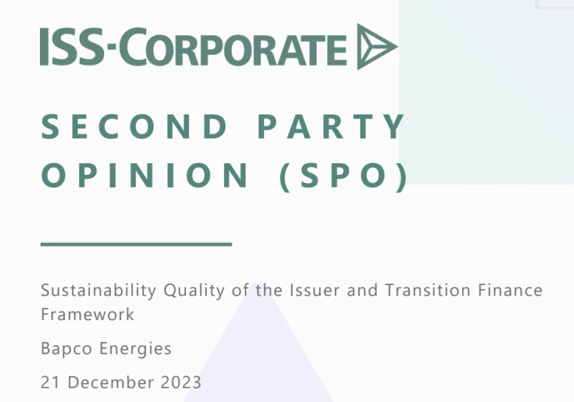 Transition Finance Framework SPO